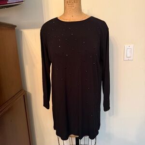 Vintage Tom and Linda Platt Rhinestone Long Sleeve Tunic Top